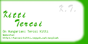 kitti tercsi business card